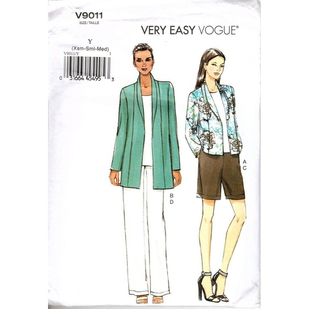 Vogue V9011 Misses XS to M Jacket, Pants and Shorts Uncut Sewing Pattern